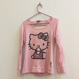 Forever 21 Pink Ribbed Hello Kitty Graphic Sweater